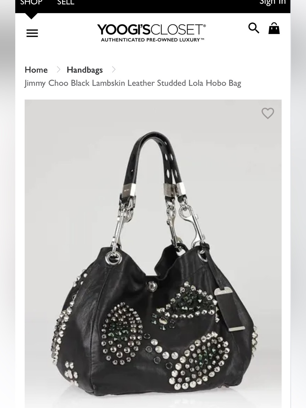 JIMMY CHOO Black Lambskin Studded Lohla Jane Two Way Tote. MINT! RT $ 2295. - Picture 15 of 16